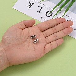 変色しない304ステンレススチールマルチ連リンク  レザーコードブレスレット作り用  ステンレス鋼色  4x12x7mm  穴：4mm&nbsp;STAS-I020-12