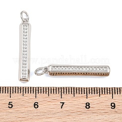 Brass Micro Pave Clear Cubic Zirconia Pendants&nbsp;CU-CBA7E9C-07P