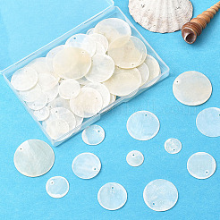 100Pcs 5 Styles Natural Capiz Shell Pendants&nbsp;SHEL-SC0001-94