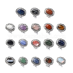 Oval Natural & Synthetic Gemstone Finger Rings&nbsp;RJEW-M063-01P