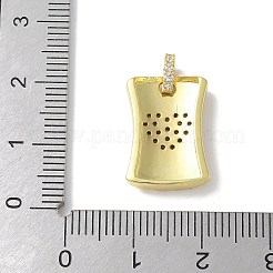 Brass Micro Pave Cubic Zirconia Pendants&nbsp;KK-P290-01G