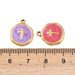 304 Stainless Steel Enamel Pendants&nbsp;STAS-P425-01G-06