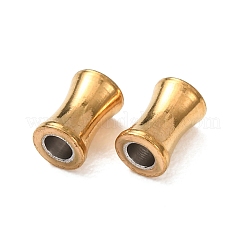 304ステンレススチールビーズ  凹型カラム  イオンプレーティング（ip）  18KGP本金メッキ  6x4mm  穴：2mm&nbsp;STAS-L318-11G-02