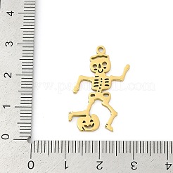 304ステンレスペンダント  スケルトンチャーム  レーザー切断  ゴールドカラー  27.5x18x1.5mm  穴：1.5mm&nbsp;STAS-U041-02F-G