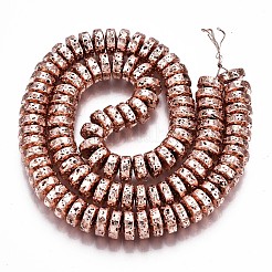 Electroplated Natural Lava Rock Beads Strands&nbsp;X-G-T114-67RG