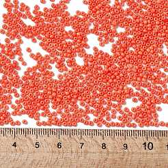 12/0グレードの丸いガラスシードビーズ  焼き付け塗料  ダークオレンジ  12/0  2x1.5mm  穴：0.7mm  約30000個/袋&nbsp;SEED-Q009-FJX19