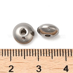変色防止201ステンレススチールビーズスペーサー  ロンデル  ステンレス鋼色  8x4mm  穴：2mm&nbsp;STAS-K146-068-8mm
