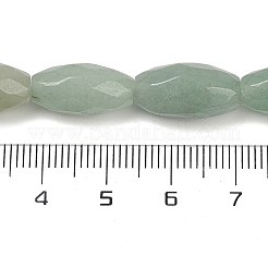 天然石グリーンアベンチュリンビーズ連売り  多面カット  ライス  15.5~16x8~8.5mm  穴：1mm  約25個/連  15.87''（40.3センチメートル）&nbsp;G-U018-M01-01