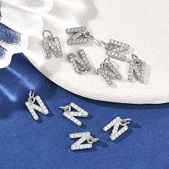 SHEGRACE Brass Micro Pave Clear Cubic Zirconia Pendants&nbsp;XGRQ29622-394P-N