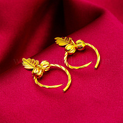 Leaf Brass & Alloy Hoop Earrings&nbsp;FS-WGCAE28-01