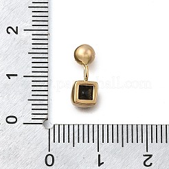 Brass Micro Pave Cubic Zirconia Square Charms&nbsp;KK-D500-01G