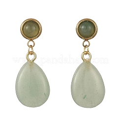 Natural Tiger Eye/Natural Carnelian/Natural Amethyst/Natural Green Aventurine/Natural Rose Quartz Stud Dangle Earrings&nbsp;EJEW-JE07332