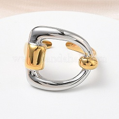 304 Stainless Steel Cuff Open Rings for Women&nbsp;RJEW-B158-02GP-03