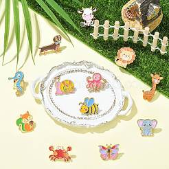 12Pcs 12 Styles Animal Series Enamel Pin&nbsp;JEWB-CJ0003-64