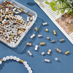 180セット6スタイル真鍮製ネジ留め金  ネックレス作り用  ミックスカラー  7~8x3.5~4mm  穴：0.7mm  約 30 セット/スタイル&nbsp;KK-NB0002-79