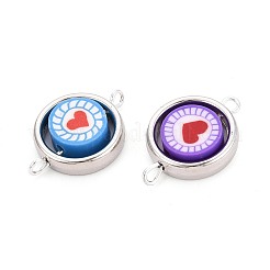 Polymer Clay Beads with CCB Plastic Frame Connector Charms&nbsp;CLAY-T022-35M-06