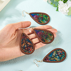 2Pairs 2 Colors Acrylic Dangle Earrings for Women&nbsp;EJEW-TA0001-53B