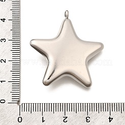 変色しない304ステンレススチールペンダント  星のチャーム  ステンレス鋼色  36x34x8mm  穴：3mm&nbsp;STAS-C073-03P-1