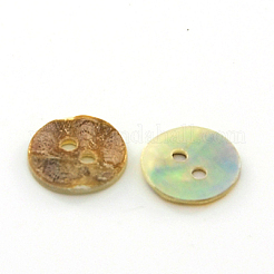 マザーオブパールボタン  あこやシェルボタン  フラットラウンド  ミックスカラー  8x1mm  穴：1.5mm&nbsp;SHEL-J001-M13
