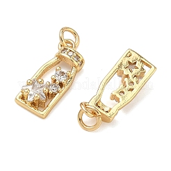 Brass Micro Pave Cubic Zirconia Pendants&nbsp;KK-A291-32G