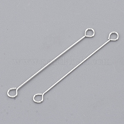 アイアンアイピン  ピアノ線9ピン  カドミウムフリー＆鉛フリー  銀  30x0.4mm  穴：1.8mm  ヘッド：3mm&nbsp;X-IFIN-S126-01D-S
