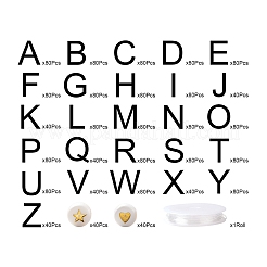 DIYブレスレット作成キット  アルファベットメッキアクリルビーズ付きラウンドを含む  弾性水晶の線で  ホワイト  ビーズ：1920PCS&nbsp;DIY-LS0002-91