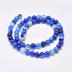 Natural Striped Agate/Banded Agate Bead Strands&nbsp;G-G962-8mm-03