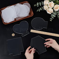 16Pcs 4 Styles Transparency Acrylic Board for LED Lamp Holder&nbsp;DIY-OC0016-04
