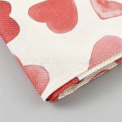Valentine's Day Heart Pattern Linen Table Runner&nbsp;AJEW-WH20816-014A