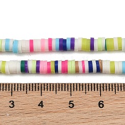 手作り樹脂粘土ビーズ連売り  ディスク/フラットラウンド  ヒシビーズ  カラフル  4~4.5x1~1.2mm  穴：1.6mm  約371~450個/連  17.52~17.72インチ（44.5~45cm）&nbsp;PY-CBA18ED-02D