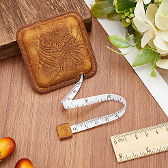 Flower Pattern Leather Tape Measure&nbsp;AJEW-WH20001-30B