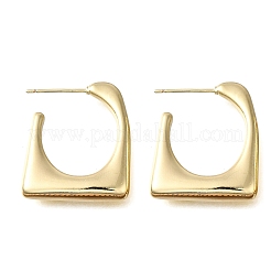 Trapezoid Brass Stud Earrings&nbsp;EJEW-S261-03G