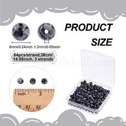 Synthetic Snowflake Obsidian Beads Strands&nbsp;G-NB0003-64