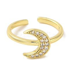 Rack Plating Brass Micro Pave Cubic Zirconia Cuff Rings&nbsp;RJEW-H228-09G