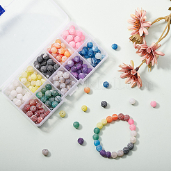 200Pcs 10 Colors Natural Weathered & Crackle Agate Beads Strands&nbsp;G-CJ0001-54