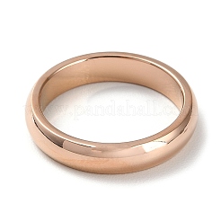 Ion Plating(IP) 304 Stainless Steel Simple Plain Band Finger Ring for Women Men&nbsp;RJEW-F152-03RG