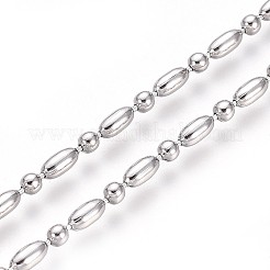 変色しない304ステンレススチールボールチェーン  ステンレス鋼色  米：4x2mm  ボール：2mm&nbsp;CHS-L024-023D