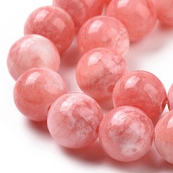天然石ペルシア翡翠ビーズ連売り  染め  ラウンド  ピンク  12mm  穴：1mm  約32個/連  16インチ&nbsp;G-D434-12mm-30