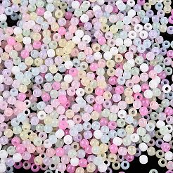 不透明なアクリルビーズ  ラウンド  ミックスカラー  3.6~3.9x3.8mm  穴：1.6mm  16500個/ 500g&nbsp;OACR-H038-20