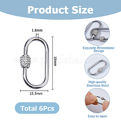 6Pcs Stainless Steel Locking Carabiner&nbsp;FIND-HS0002-46