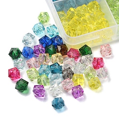 375Pcs 15 Colors Transparent Acrylic Beads&nbsp;TACR-FS0001-41