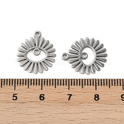 ステンレスペンダント201個  レーザー切断  ナザールボンジュウのチャーム  ステンレス鋼色  17x15x1mm  穴：1.4mm&nbsp;STAS-U052-01P