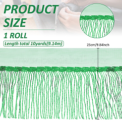 スパンコールタッセルトリミング  グリーン  250mm  タッセル：約180mm&nbsp;DIY-WH0430-536F