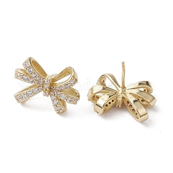 Bowknot Brass Stud Earrings&nbsp;EJEW-M245-03G