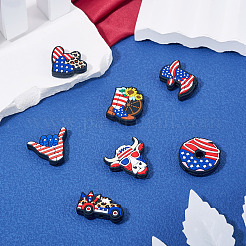 7Pcs 7 Styles Independence Day Theme Silicone Beads&nbsp;SIL-TA0002-73