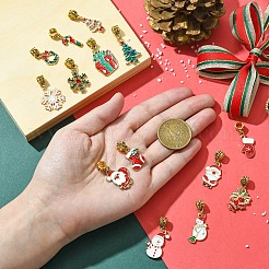 14 個のクリスマステーマ合金エナメルペンダント  混合図形  ミックスカラー  24~35mm&nbsp;PALLOY-YW00033
