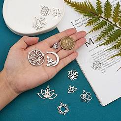 12Pcs 12 Style 201 Stainless Steel Pendants&nbsp;STAS-SZ0002-48P