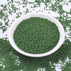 MIYUKIラウンドロカイユビーズ  日本製シードビーズ  11/0  (rr411f) マット不透明グリーン  2x1.3mm  穴：0.8mm  約50000個/ポンド&nbsp;SEED-G007-RR0411F