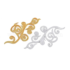 4 Pairs 2 Colors Ethnic Style Flower Pattern Computerized Embroidery Appliques&nbsp;PATC-FP0001-01