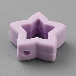 スターシリコンフォーカルビーズ  DIYの看護ネックレス用  アザミ  19x20x8mm  穴：2.2mm&nbsp;SIL-TAC0008-07D